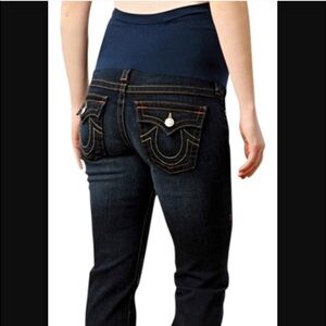 27x31.5” True religion maternity jeans.